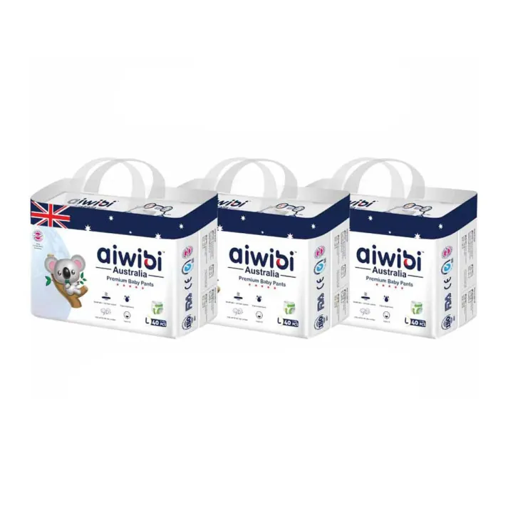 Aiwibi Premium Pant Diapers Large 40Pcs Pack Of 3